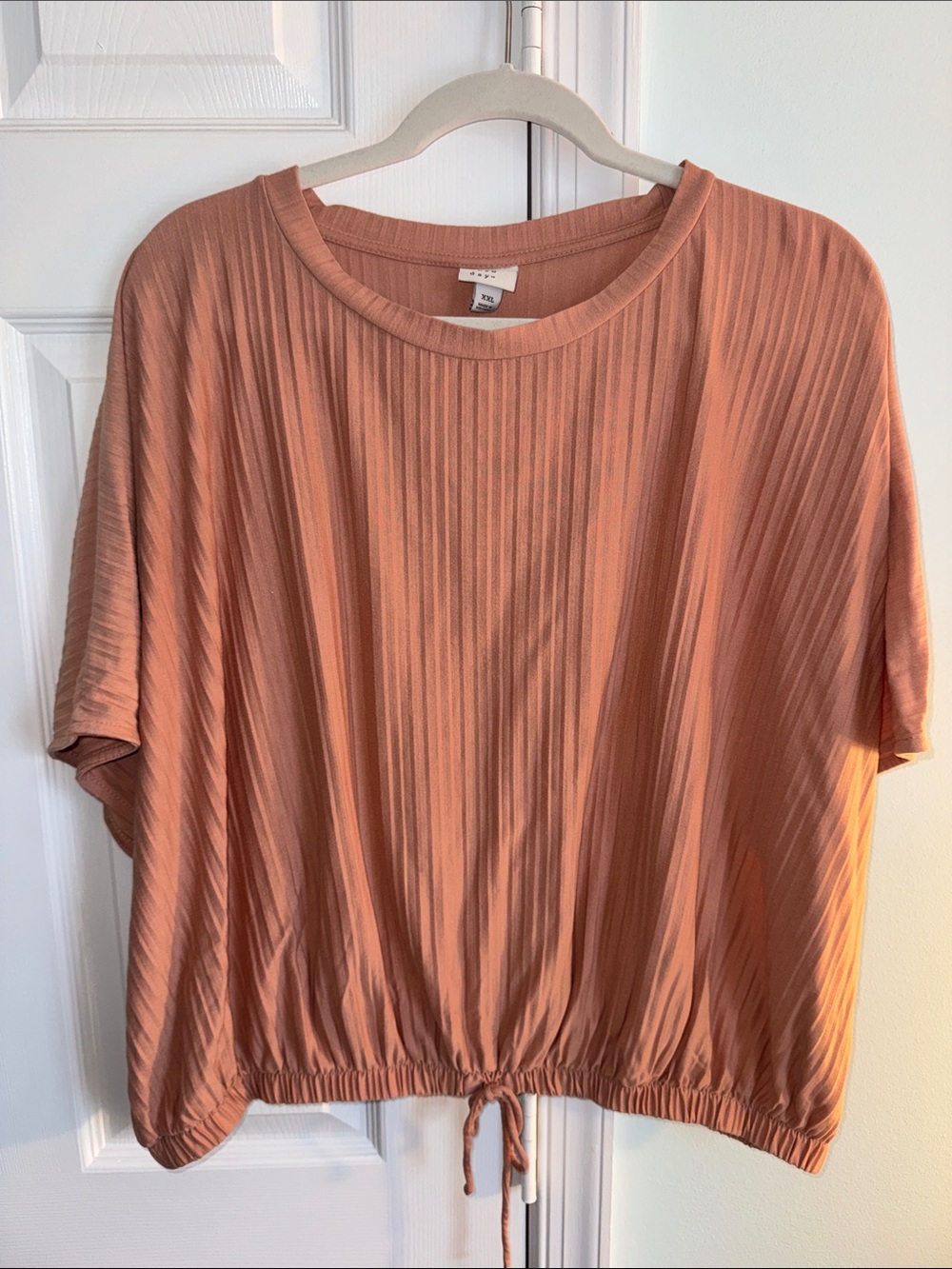 a new day Washed Terracotta Short Sleeve Drawstring Top